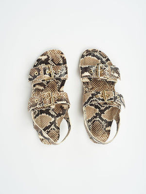 the double buckle sandal in python.