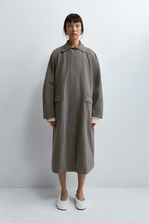 Trench Coat in Taupe Grey