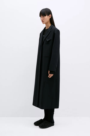 Light Wool Coat in Black