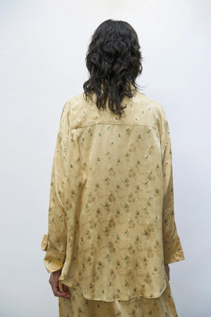 Silk Floral Shirt in Jojoba