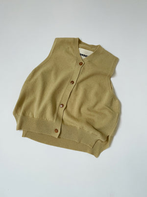 Merino Wool Waistcoat in Butter