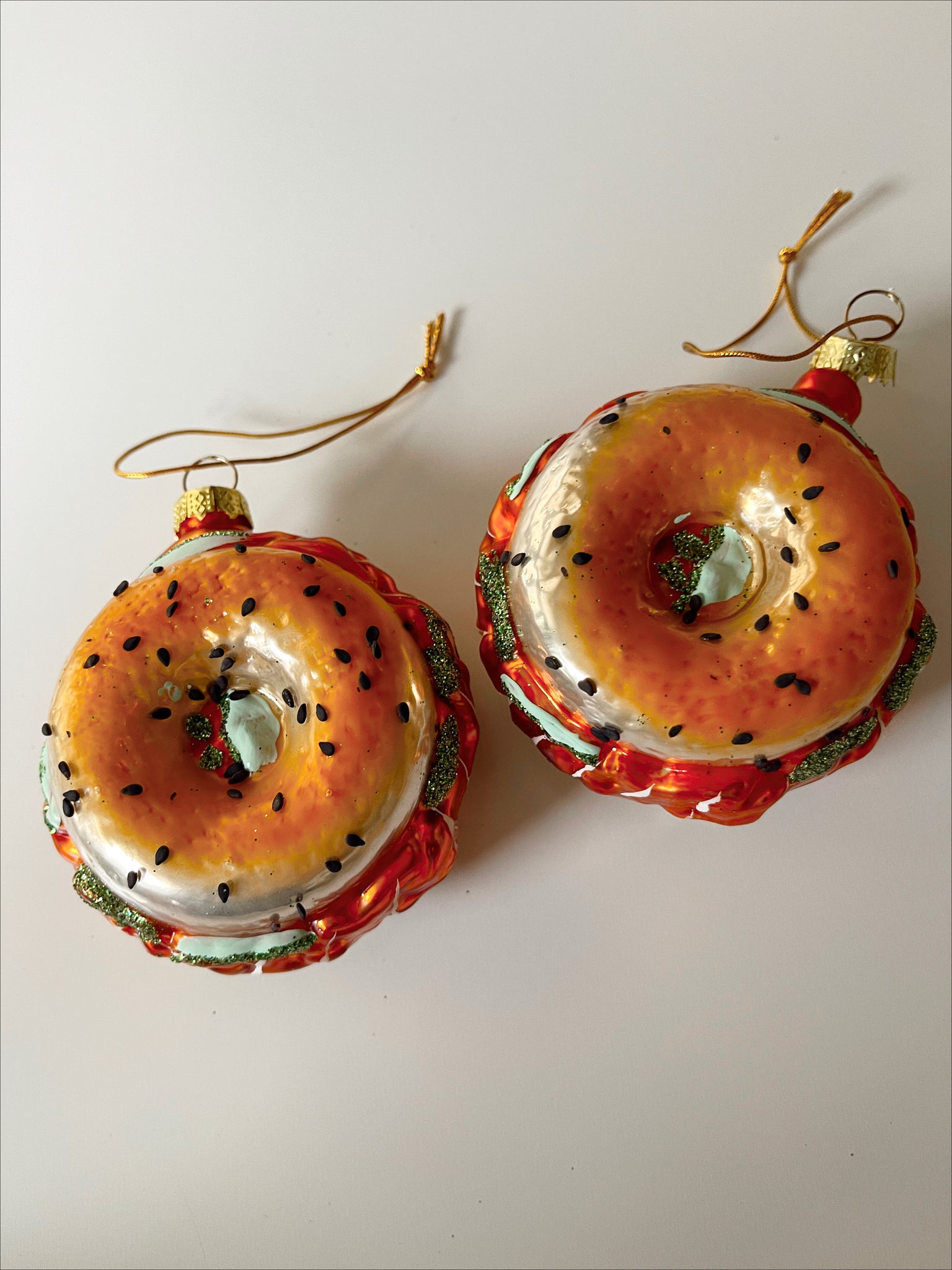 everything bagel with lox ornament.
